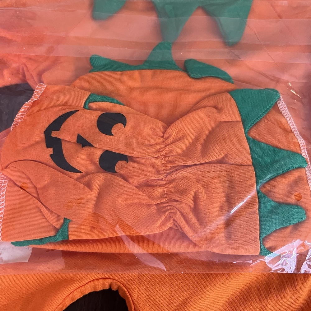 Rubie's Infant‎ Pumpkin Halloween Costume 0-6 Months Jumper Hat Booties New - Picture 3 of 6